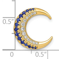 14k Polished Moon Sapphire and Diamond Chain Slide-PM6847-SA-012-YA