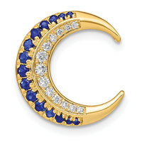 14k Polished Moon Sapphire and Diamond Chain Slide-PM6847-SA-012-YA