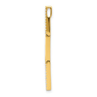 14k Polished Rectangle Link Diamond Chain Slide Pendant-PM6852-022-YA