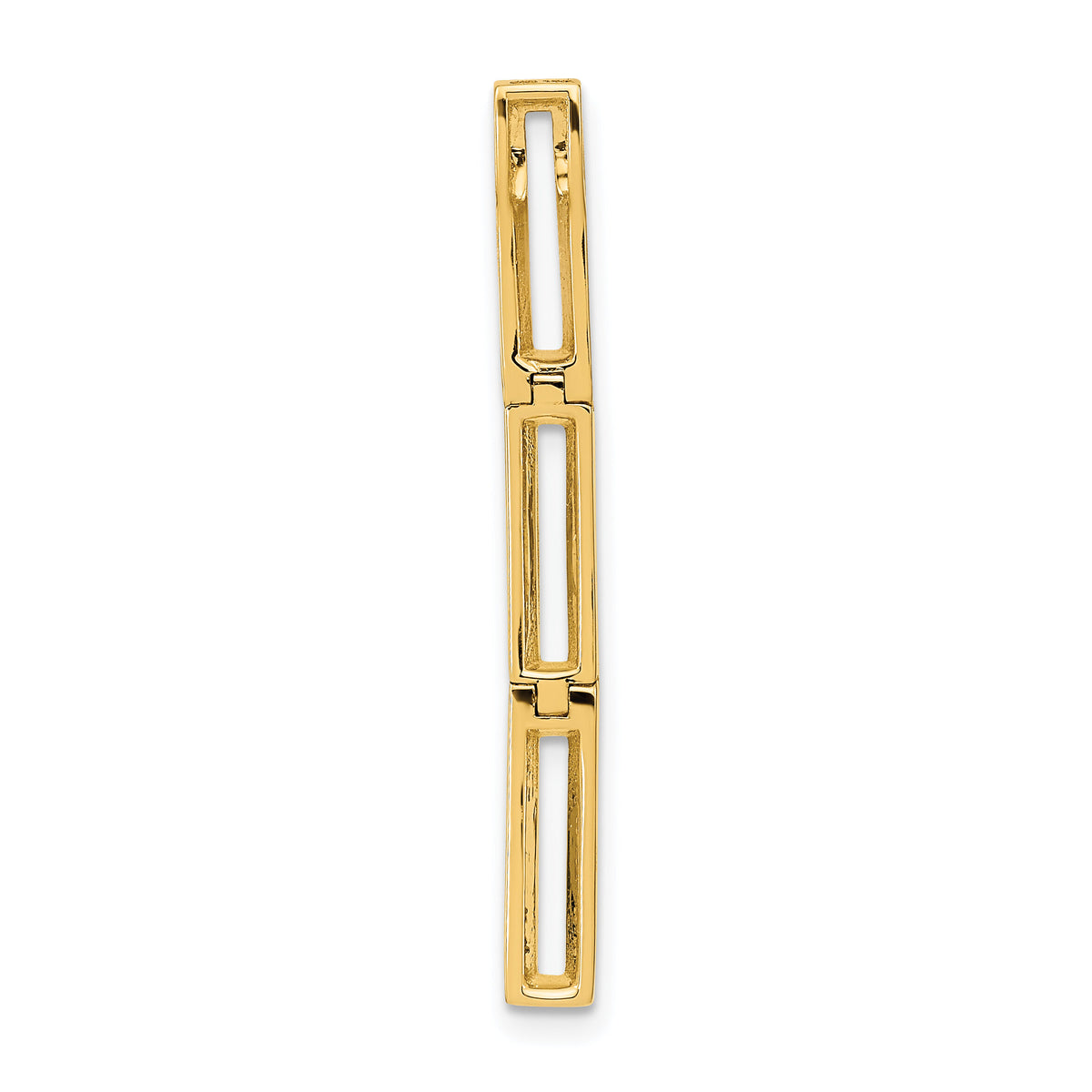 14k Polished Rectangle Link Diamond Chain Slide Pendant-PM6852-022-YA