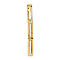 14k Polished Rectangle Link Diamond Chain Slide Pendant-PM6852-022-YA