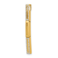 14k Polished Rectangle Link Diamond Chain Slide Pendant-PM6852-022-YA