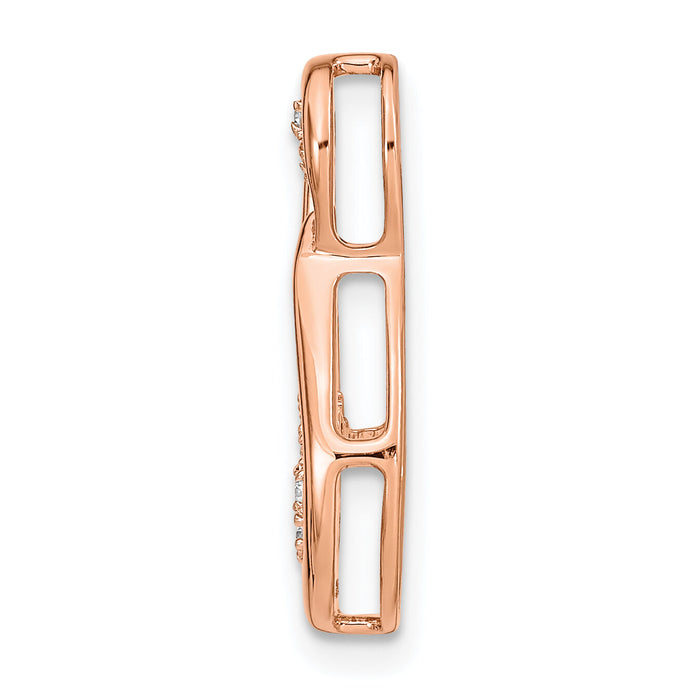 14k Rose Gold Polished Diamond Double Teardrop Chain Slide-PM6863-013-RA