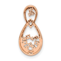 14k Rose Gold Polished Diamond Double Teardrop Chain Slide-PM6863-013-RA