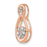 14k Rose Gold Polished Diamond Double Teardrop Chain Slide-PM6863-013-RA