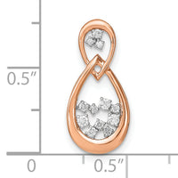 14k Rose Gold Polished Diamond Double Teardrop Chain Slide-PM6863-013-RA