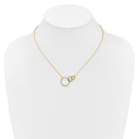 14k Two-tone Polished Triple Circle 18in Necklace-PM6871-YW