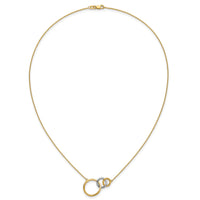 14k Two-tone Polished Triple Circle 18in Necklace-PM6871-YW