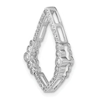 14k White Gold Polished Diamond Bezel Set Teardrop Chain Slide-PM6872-038-WA