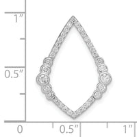 14k White Gold Polished Diamond Bezel Set Teardrop Chain Slide-PM6872-038-WA