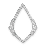 14k White Gold Polished Diamond Bezel Set Teardrop Chain Slide-PM6872-038-WA