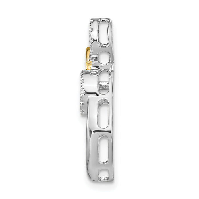 14k Two-tone Polished Diamond Circles Chain Slide-PM6906-017-WYA