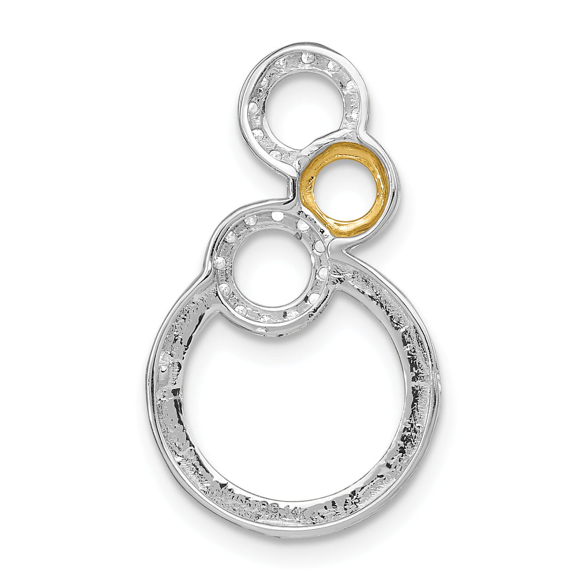 14k Two-tone Polished Diamond Circles Chain Slide-PM6906-017-WYA