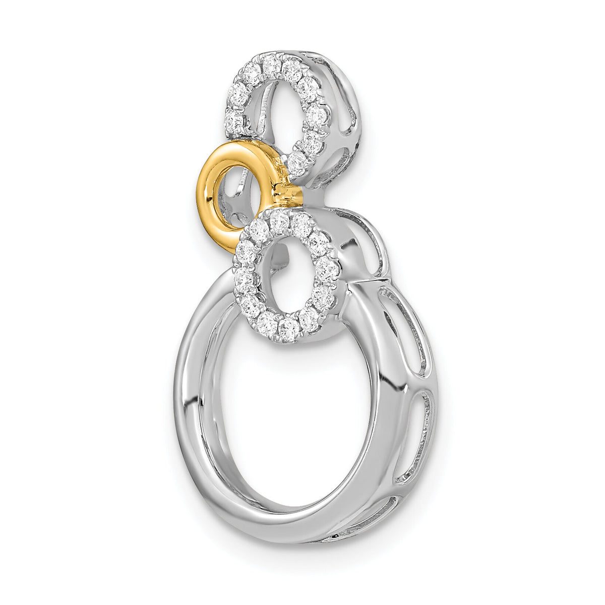 14k Two-tone Polished Diamond Circles Chain Slide-PM6906-017-WYA