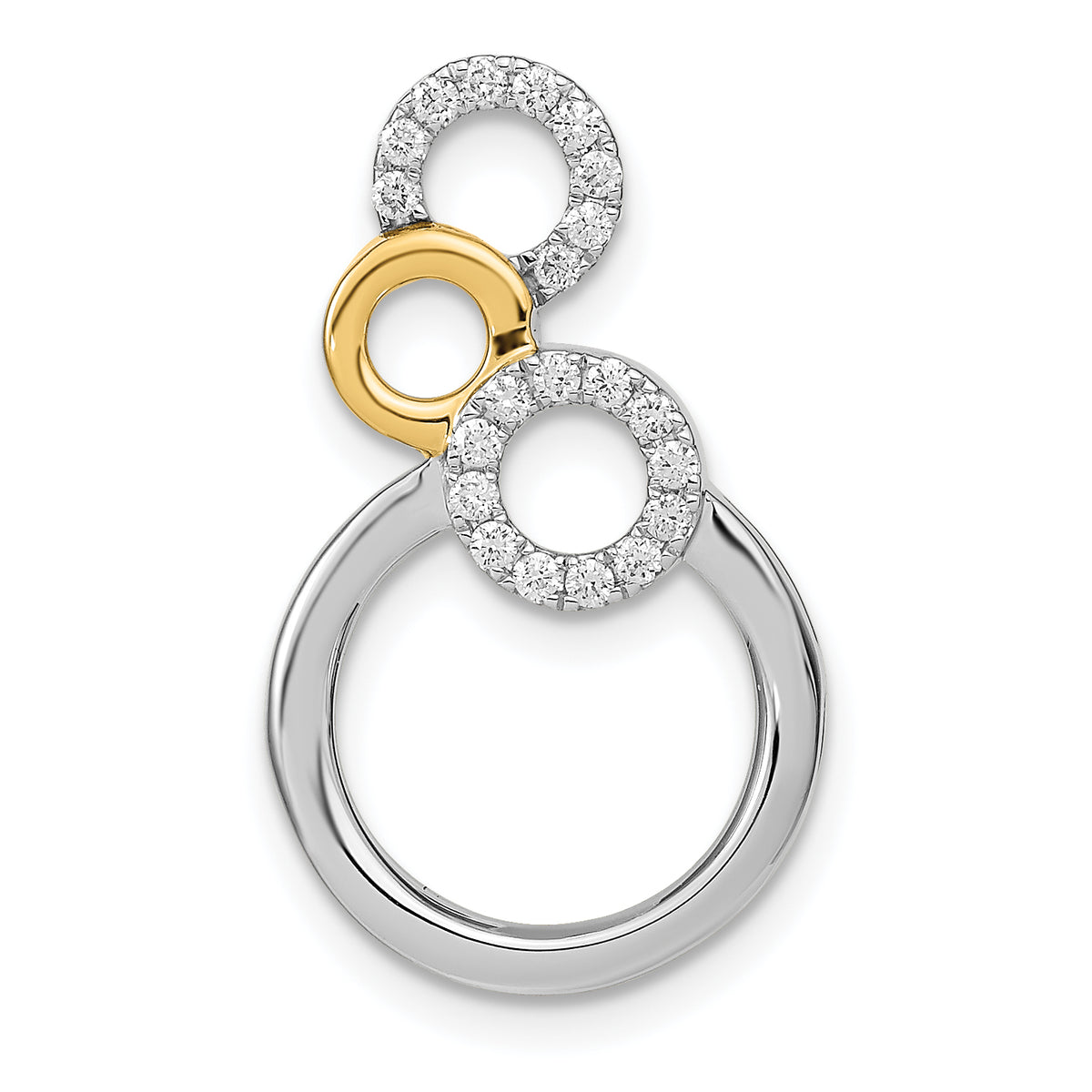 14k Two-tone Polished Diamond Circles Chain Slide-PM6906-017-WYA