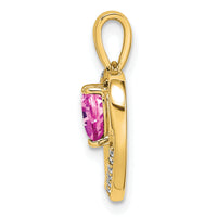 14k Pink Sapphire and Diamond Heart Pendant-PM6923-PS-005-YA