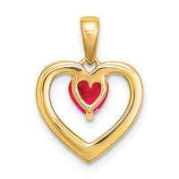 14k Ruby and Diamond Heart Pendant-PM6923-RU-005-YA