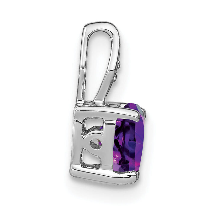14k White Gold Heart Amethyst and Diamond Pendant-PM7001-AM-001-WA