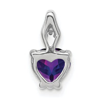 14k White Gold Heart Amethyst and Diamond Pendant-PM7001-AM-001-WA