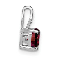 14k White Gold Heart Garnet and Diamond Pendant-PM7001-GA-001-WA