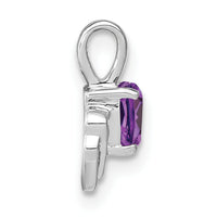 14k White Gold Amethyst and Diamond Pendant-PM7002-AM-001-WA