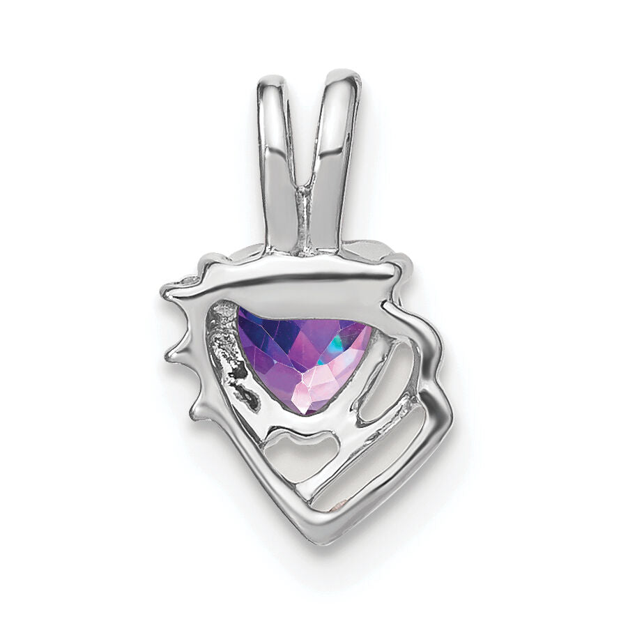 14k White Gold Amethyst and Diamond Pendant-PM7002-AM-001-WA