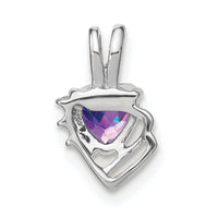 14k White Gold Amethyst and Diamond Pendant-PM7002-AM-001-WA