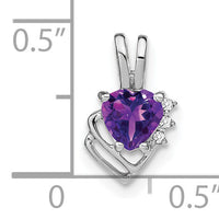 14k White Gold Amethyst and Diamond Pendant-PM7002-AM-001-WA