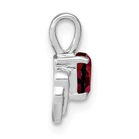 14k White Gold Garnet and Diamond Pendant-PM7002-GA-001-WA