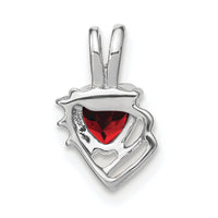 14k White Gold Garnet and Diamond Pendant-PM7002-GA-001-WA