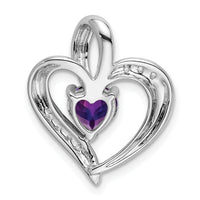 14k White Gold Amethyst and Diamond Heart Pendant-PM7004-AM-005-WA