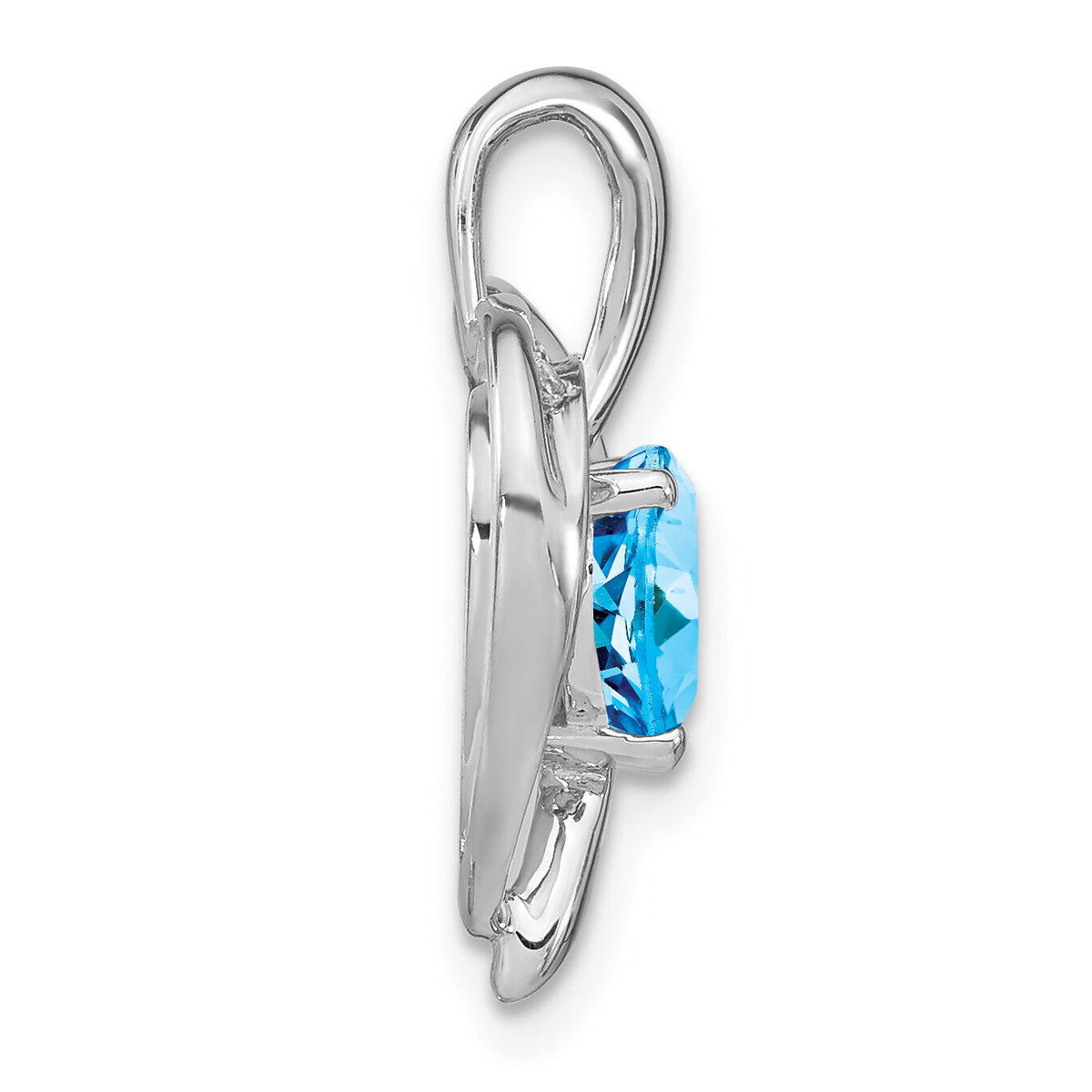 14k White Gold Blue Topaz and Diamond Heart Pendant-PM7004-BT-005-WA