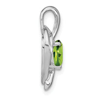 14k White Gold Peridot and Diamond Heart Pendant-PM7004-PE-005-WA