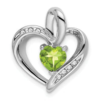 14k White Gold Peridot and Diamond Heart Pendant-PM7004-PE-005-WA