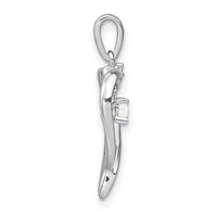 14k White Gold Created Opal and Diamond Heart Pendant-PM7005-OP-001-WA