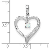 14k White Gold Created Opal and Diamond Heart Pendant-PM7005-OP-001-WA