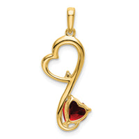 14k Garnet and Diamond Heart Pendant-PM7007-GA-001-YA