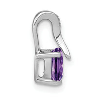 14k White Gold Amethyst and Diamond Heart Pendant-PM7009-AM-001-WA