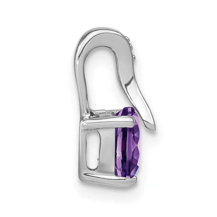 14k White Gold Amethyst and Diamond Heart Pendant-PM7009-AM-001-WA