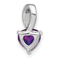 14k White Gold Amethyst and Diamond Heart Pendant-PM7009-AM-001-WA