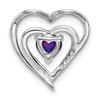 14k White Gold Amethyst and Diamond Heart Pendant-PM7016-AM-002-WA