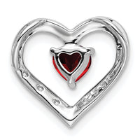 14k White Gold Garnet and Diamond Heart Pendant-PM7017-GA-003-WA