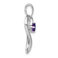 14k White Gold Amethyst Heart Pendant-PM7020-AM-W