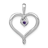14k White Gold Amethyst Heart Pendant-PM7020-AM-W