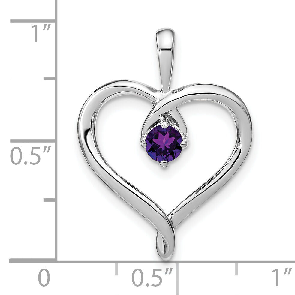 14k White Gold Amethyst Heart Pendant-PM7020-AM-W