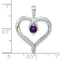 14k White Gold Amethyst Heart Pendant-PM7020-AM-W