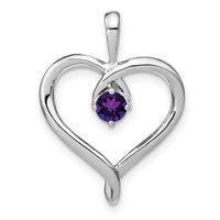 14k White Gold Amethyst Heart Pendant-PM7020-AM-W