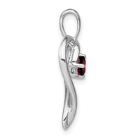 14k White Gold Garnet Heart Pendant-PM7020-GA-W
