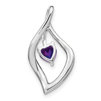 14k White Gold Amethyst and Diamond Pendant-PM7021-AM-007-WA