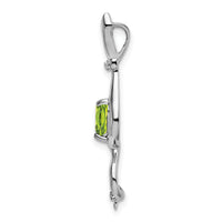 14k White Gold Peridot and Diamond Cat Pendant-PM7030-PE-002-WA